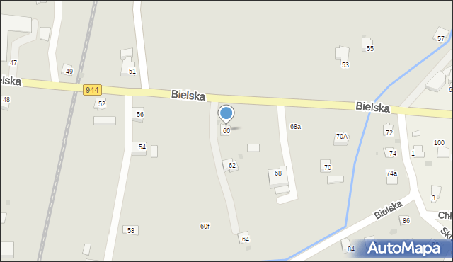 Skoczów, Bielska, 60, mapa Skoczów