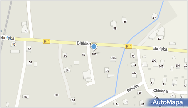 Skoczów, Bielska, 68a, mapa Skoczów