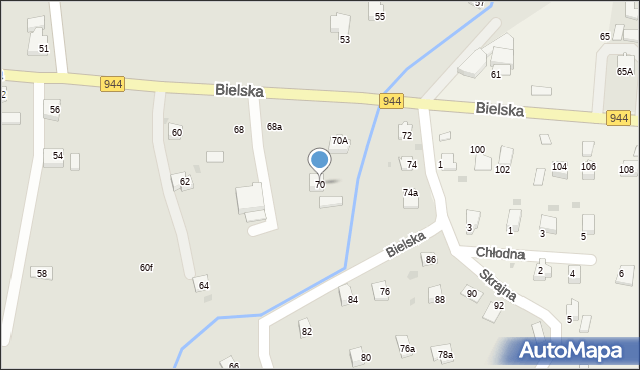 Skoczów, Bielska, 70, mapa Skoczów