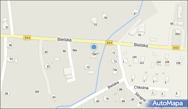 Skoczów, Bielska, 70A, mapa Skoczów