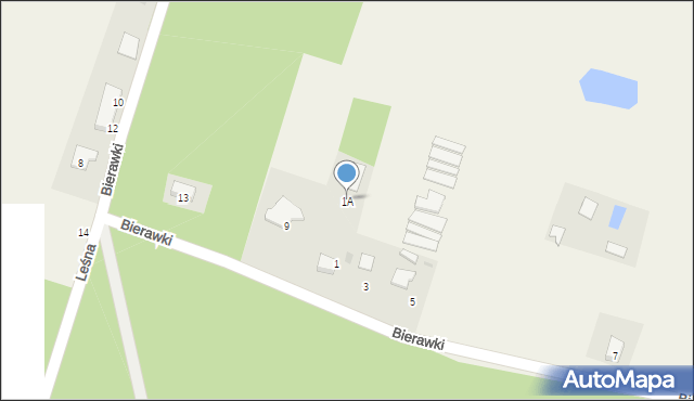 Smolnica, Bierawki, 1A, mapa Smolnica