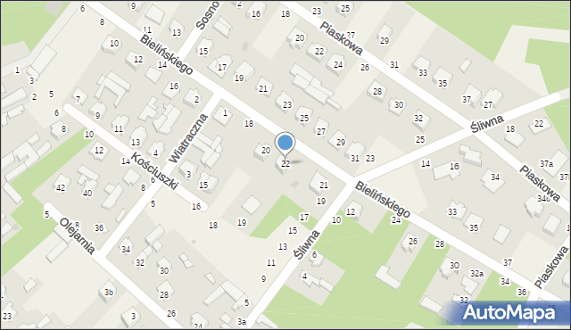 Stężyca, Bielińskiego Edwarda, ks. prał., 22, mapa Stężyca