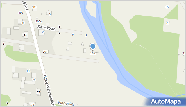Strachów, Bitwy Warszawskiej 1920 r., 104c, mapa Strachów
