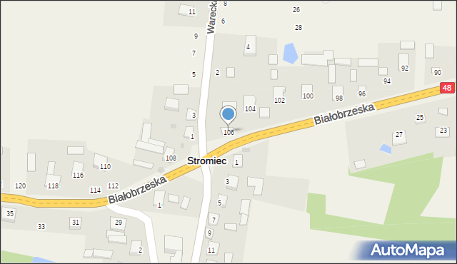 Stromiec, Białobrzeska, 106, mapa Stromiec