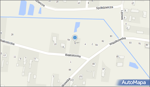 Studzianki, Białostocka, 6, mapa Studzianki