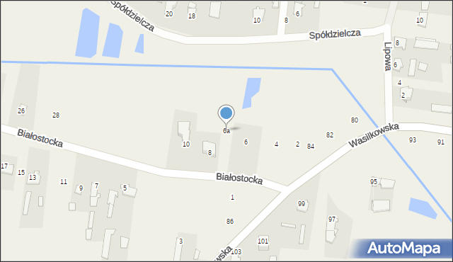 Studzianki, Białostocka, 6a, mapa Studzianki