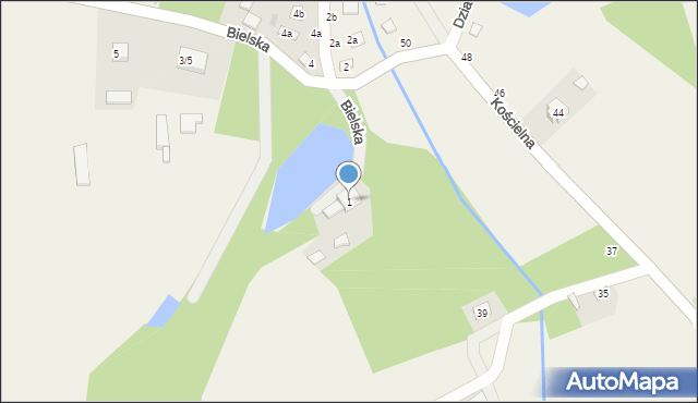 Szczawin, Bielska, 1, mapa Szczawin