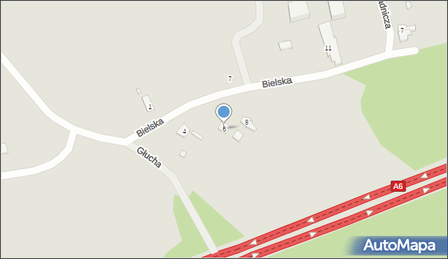 Szczecin, Bielska, 6, mapa Szczecina