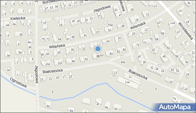 Szczecin, Białostocka, 88, mapa Szczecina