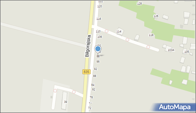 Tarnogród, Biłgorajska, 98, mapa Tarnogród