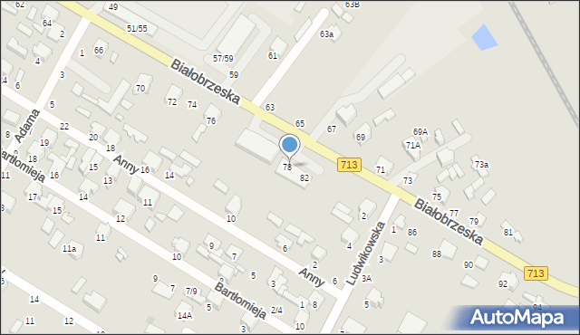 Tomaszów Mazowiecki, Białobrzeska, 78/84, mapa Tomaszów Mazowiecki