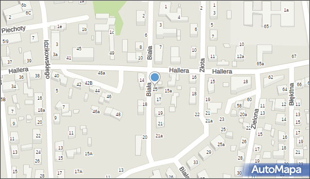 Toruń, Biała, 15, mapa Torunia