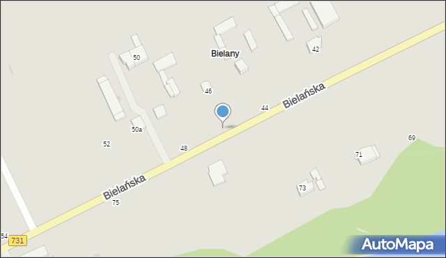 Warka, Bielańska, 46, mapa Warka