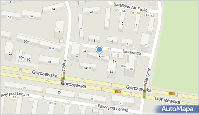 Warszawa, Bielskiego Marcina, 5, mapa Warszawy