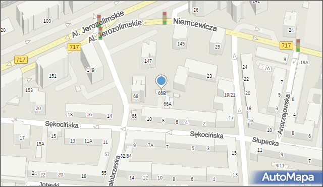 Warszawa, Białobrzeska, 66B, mapa Warszawy