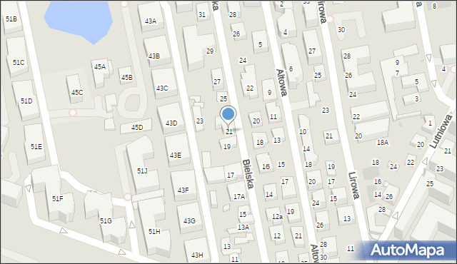 Warszawa, Bielska, 21, mapa Warszawy