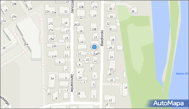 Warszawa, Biedronki, 11A, mapa Warszawy