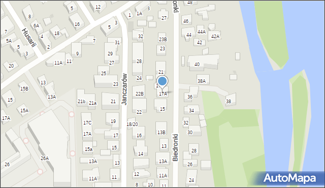 Warszawa, Biedronki, 17A, mapa Warszawy