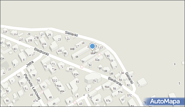 Warszawa, Biedronki, 94A, mapa Warszawy