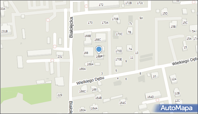 Warszawa, Białołęcka, 168F, mapa Warszawy