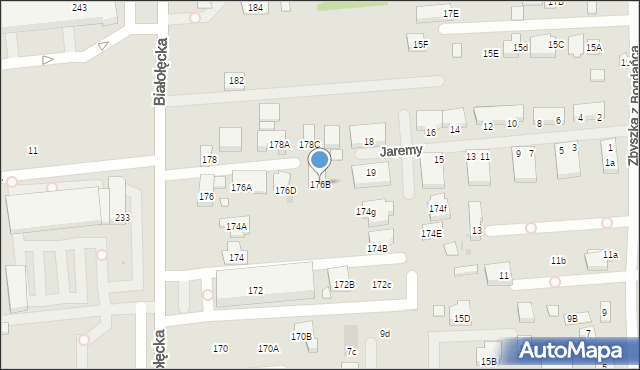 Warszawa, Białołęcka, 176B, mapa Warszawy