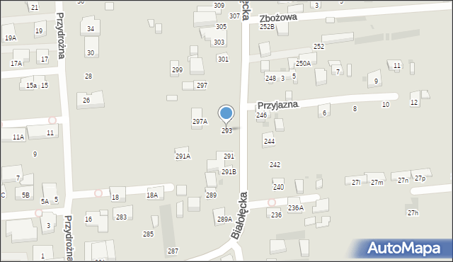 Warszawa, Białołęcka, 293, mapa Warszawy