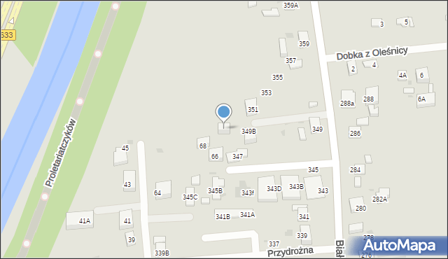 Warszawa, Białołęcka, 349A, mapa Warszawy