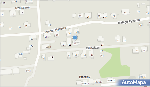Warszawa, Billewicza Herakliusza, 13, mapa Warszawy