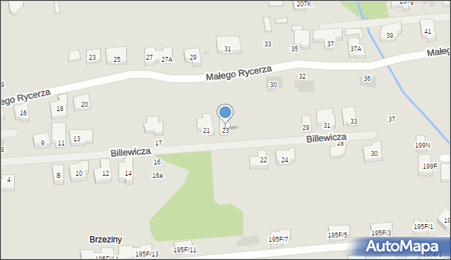 Warszawa, Billewicza Herakliusza, 23, mapa Warszawy