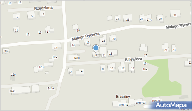 Warszawa, Billewicza Herakliusza, 9, mapa Warszawy