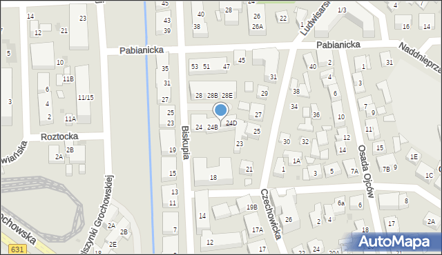 Warszawa, Biskupia, 24C, mapa Warszawy