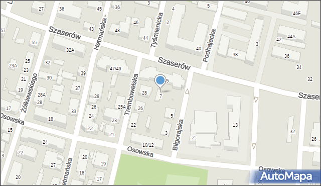 Warszawa, Biłgorajska, 7A, mapa Warszawy