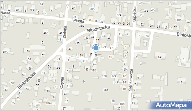 Wasilków, Białostocka, 29, mapa Wasilków