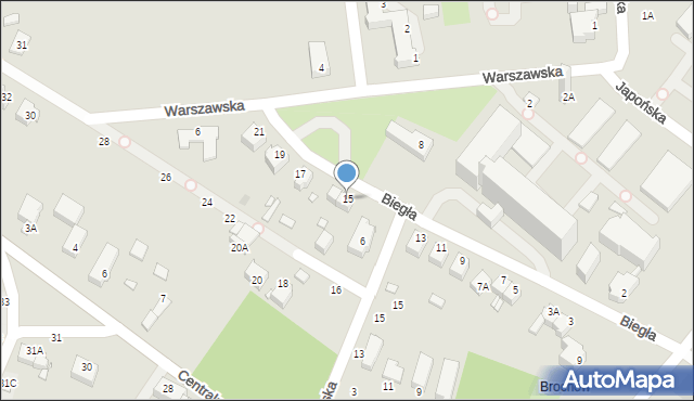 Wrocław, Biegła, 15, mapa Wrocławia