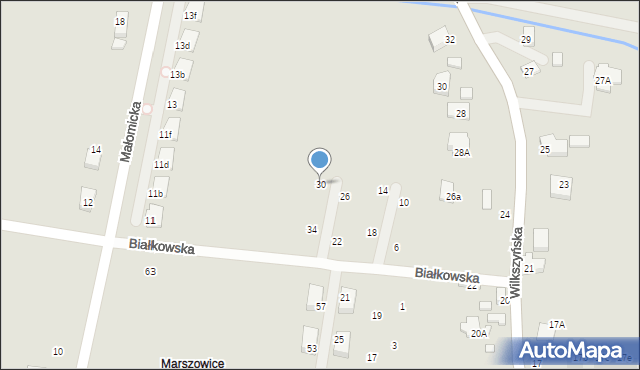 Wrocław, Białkowska, 30, mapa Wrocławia