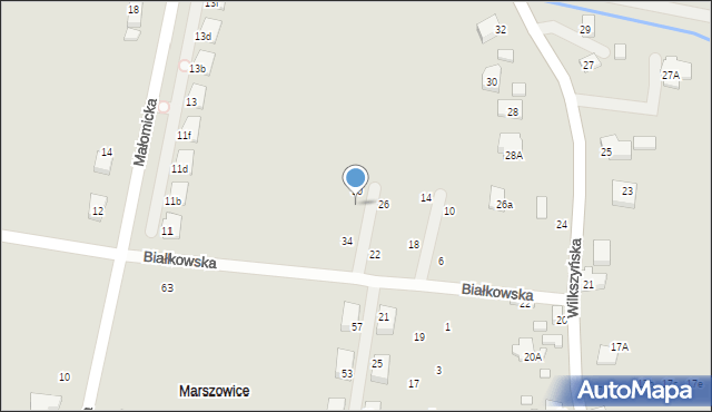 Wrocław, Białkowska, 32, mapa Wrocławia