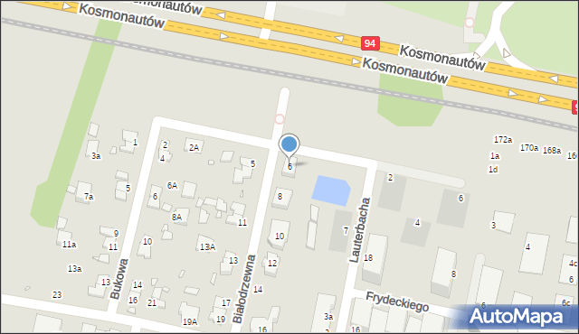 Wrocław, Białodrzewna, 6, mapa Wrocławia