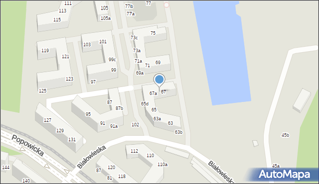 Wrocław, Białowieska, 101, mapa Wrocławia