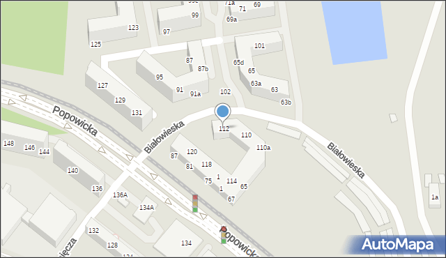 Wrocław, Białowieska, 112, mapa Wrocławia