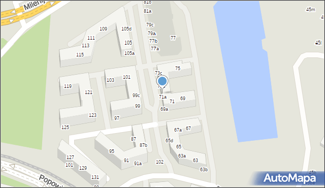 Wrocław, Białowieska, 71b, mapa Wrocławia