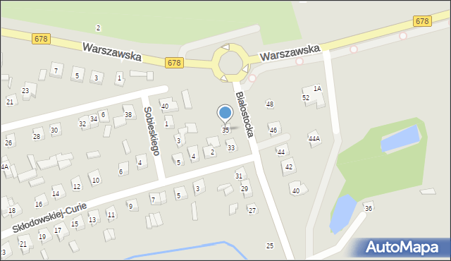 Wysokie Mazowieckie, Białostocka, 35, mapa Wysokie Mazowieckie