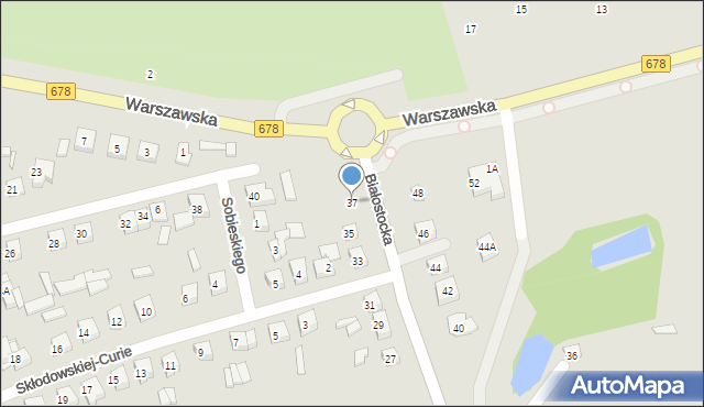 Wysokie Mazowieckie, Białostocka, 37, mapa Wysokie Mazowieckie