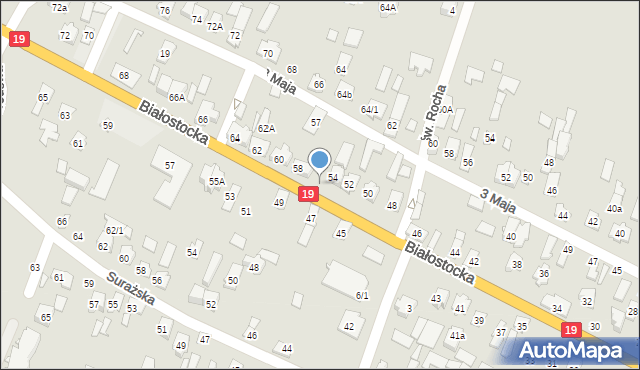 Zabłudów, Białostocka, 56, mapa Zabłudów