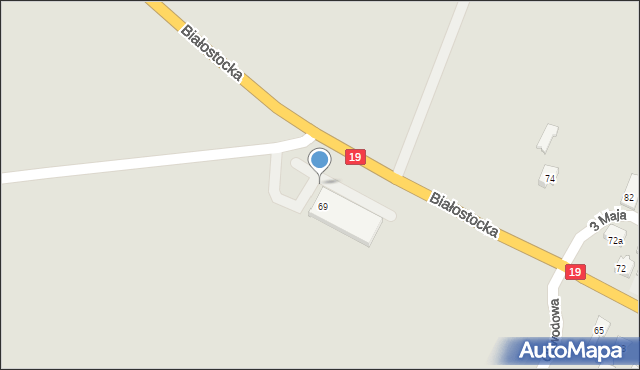 Zabłudów, Białostocka, 69, mapa Zabłudów