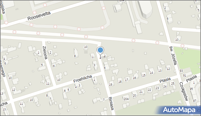 Zabrze, Biniasa Pawła, 4, mapa Zabrza