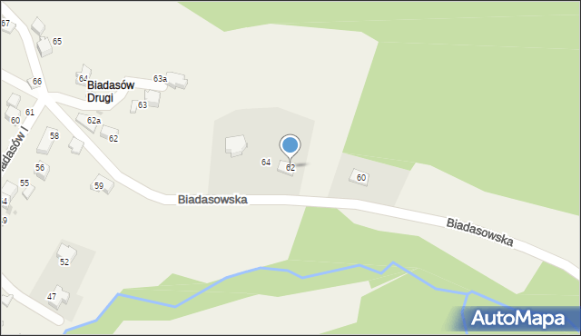 Zagórnik, Biadasowska, 62, mapa Zagórnik