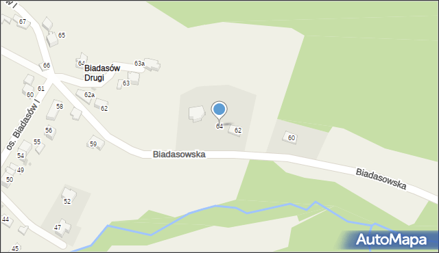 Zagórnik, Biadasowska, 64, mapa Zagórnik