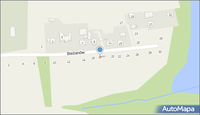 Zakliczyn, Bieżanów, 18, mapa Zakliczyn