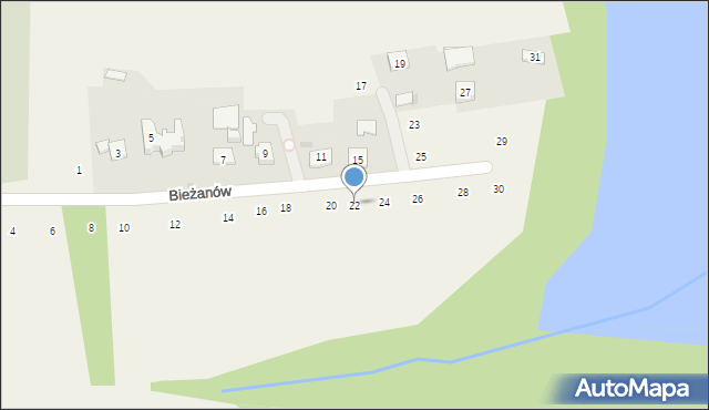 Zakliczyn, Bieżanów, 22, mapa Zakliczyn