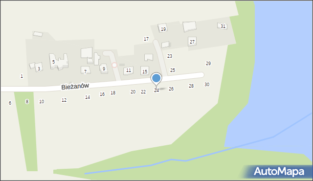 Zakliczyn, Bieżanów, 24, mapa Zakliczyn